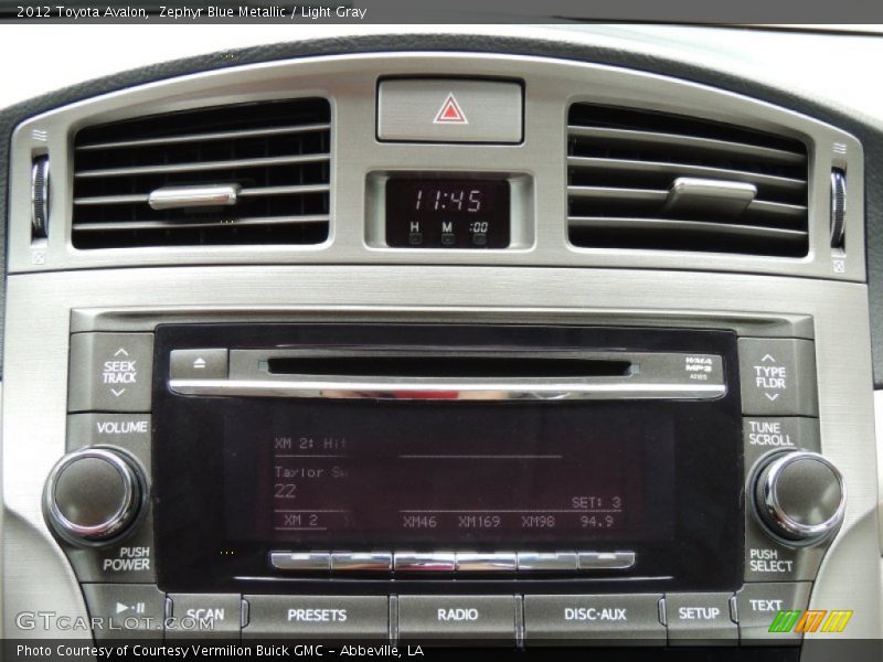 Audio System of 2012 Avalon 