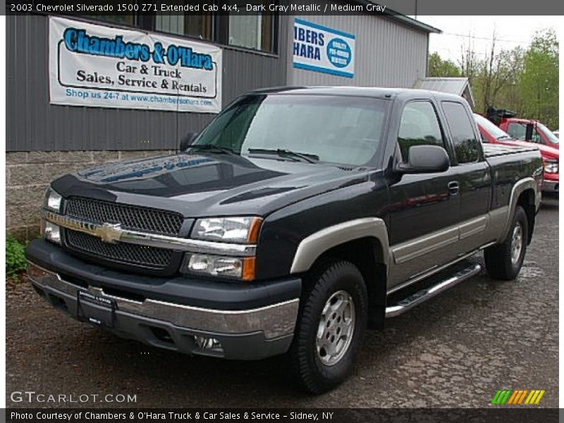 Dark Gray Metallic / Medium Gray 2003 Chevrolet Silverado 1500 Z71 Extended Cab 4x4