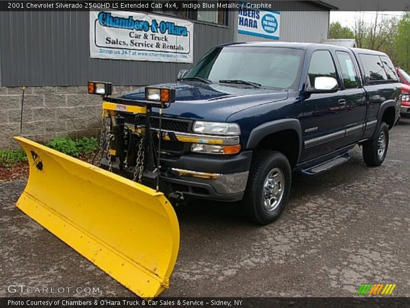 Indigo Blue Metallic / Graphite 2001 Chevrolet Silverado 2500HD LS Extended Cab 4x4