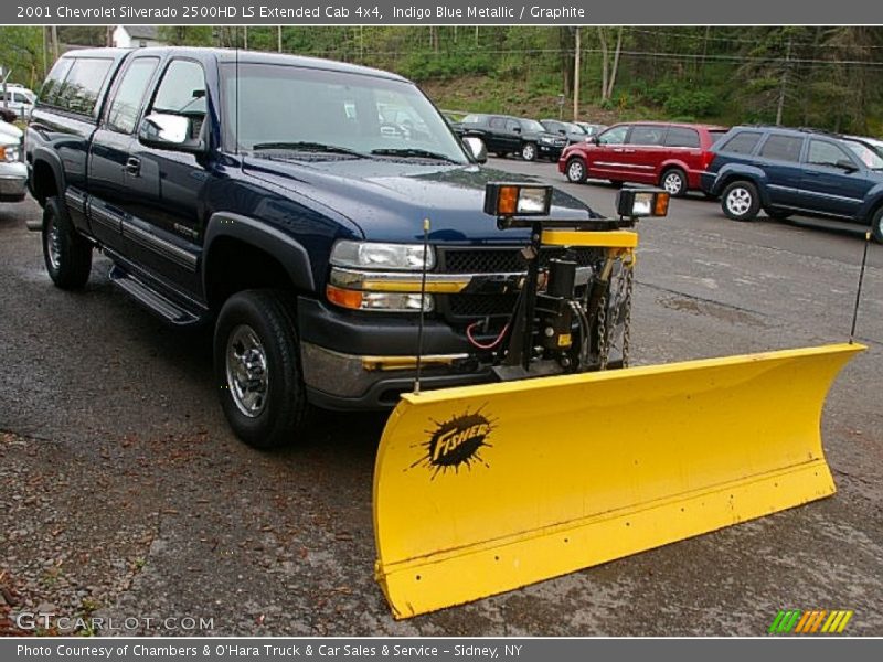 Indigo Blue Metallic / Graphite 2001 Chevrolet Silverado 2500HD LS Extended Cab 4x4