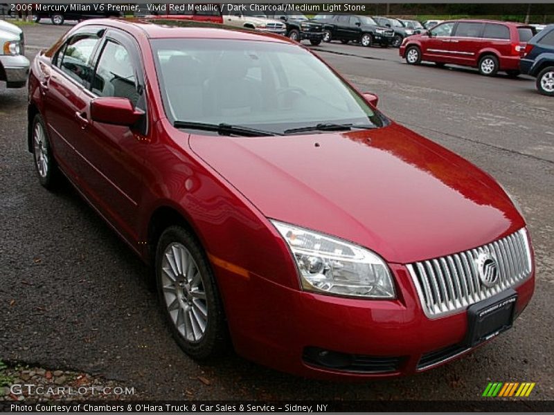 Vivid Red Metallic / Dark Charcoal/Medium Light Stone 2006 Mercury Milan V6 Premier