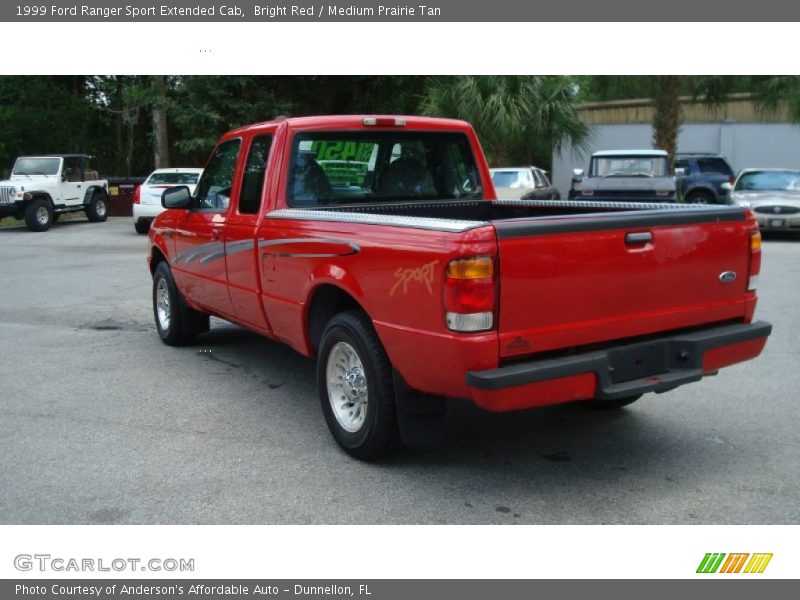 Bright Red / Medium Prairie Tan 1999 Ford Ranger Sport Extended Cab