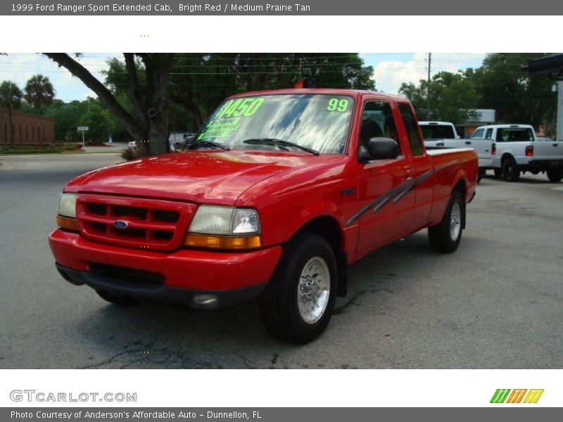 Bright Red / Medium Prairie Tan 1999 Ford Ranger Sport Extended Cab