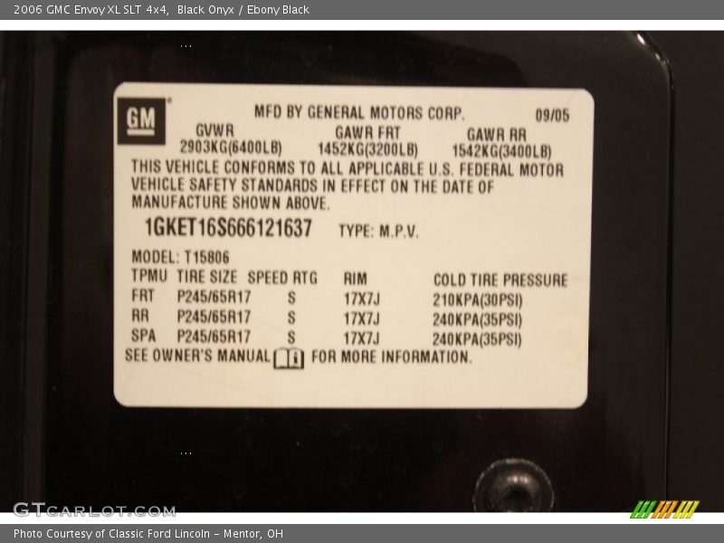 Black Onyx / Ebony Black 2006 GMC Envoy XL SLT 4x4