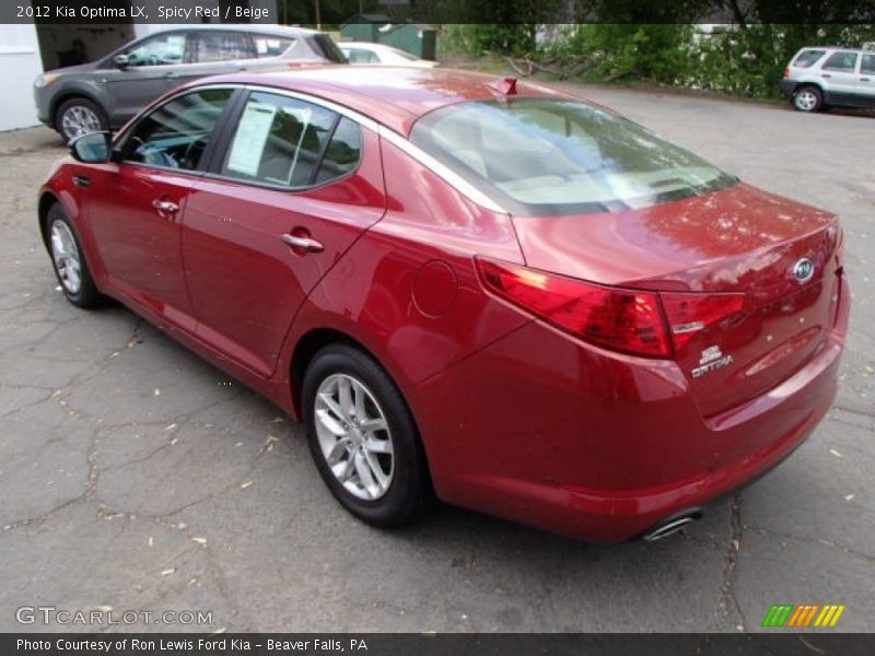 Spicy Red / Beige 2012 Kia Optima LX