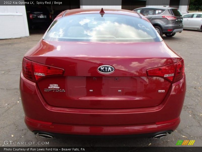 Spicy Red / Beige 2012 Kia Optima LX