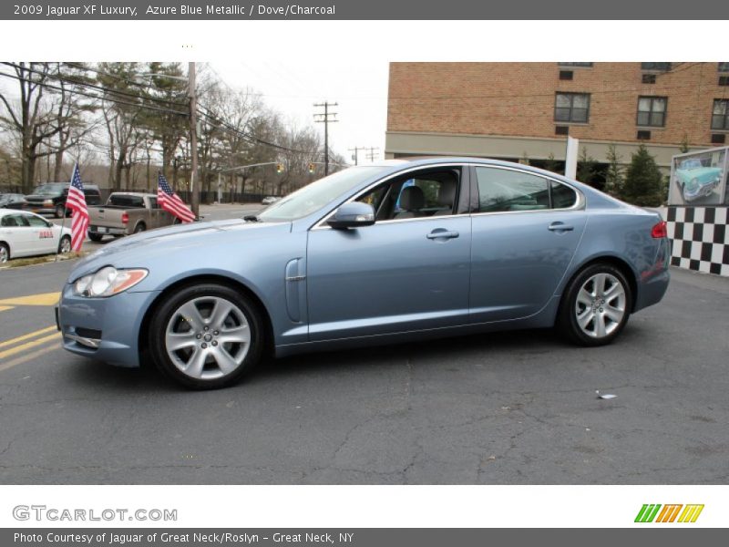 Azure Blue Metallic / Dove/Charcoal 2009 Jaguar XF Luxury