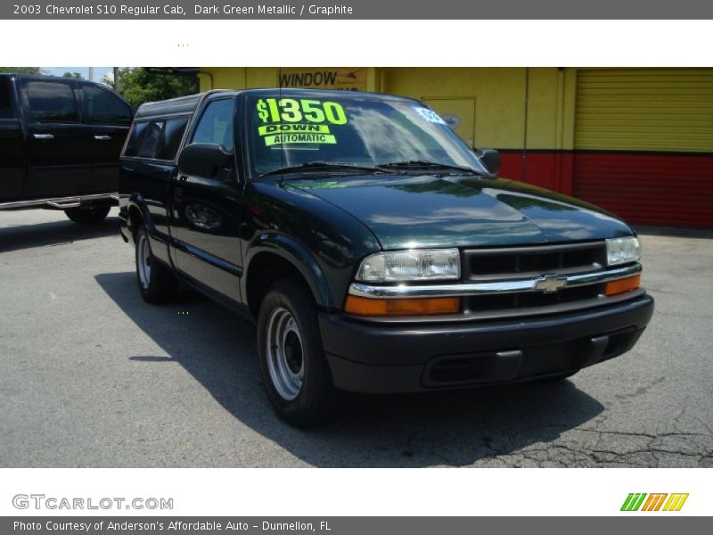 Dark Green Metallic / Graphite 2003 Chevrolet S10 Regular Cab