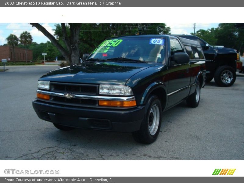 Dark Green Metallic / Graphite 2003 Chevrolet S10 Regular Cab