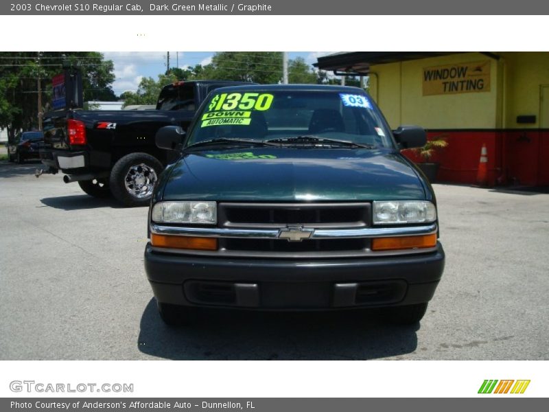 Dark Green Metallic / Graphite 2003 Chevrolet S10 Regular Cab