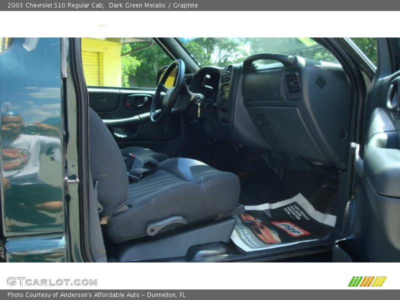 Dark Green Metallic / Graphite 2003 Chevrolet S10 Regular Cab