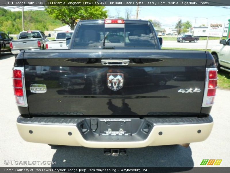 Brilliant Black Crystal Pearl / Light Pebble Beige/Bark Brown 2011 Dodge Ram 2500 HD Laramie Longhorn Crew Cab 4x4