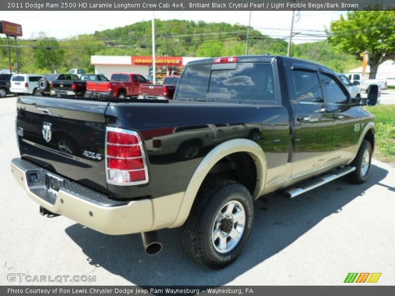 Brilliant Black Crystal Pearl / Light Pebble Beige/Bark Brown 2011 Dodge Ram 2500 HD Laramie Longhorn Crew Cab 4x4