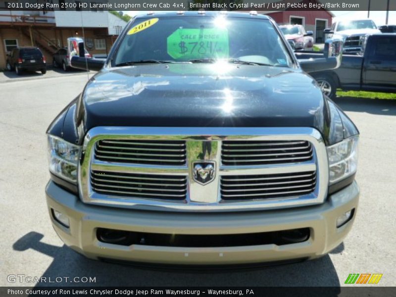 Brilliant Black Crystal Pearl / Light Pebble Beige/Bark Brown 2011 Dodge Ram 2500 HD Laramie Longhorn Crew Cab 4x4