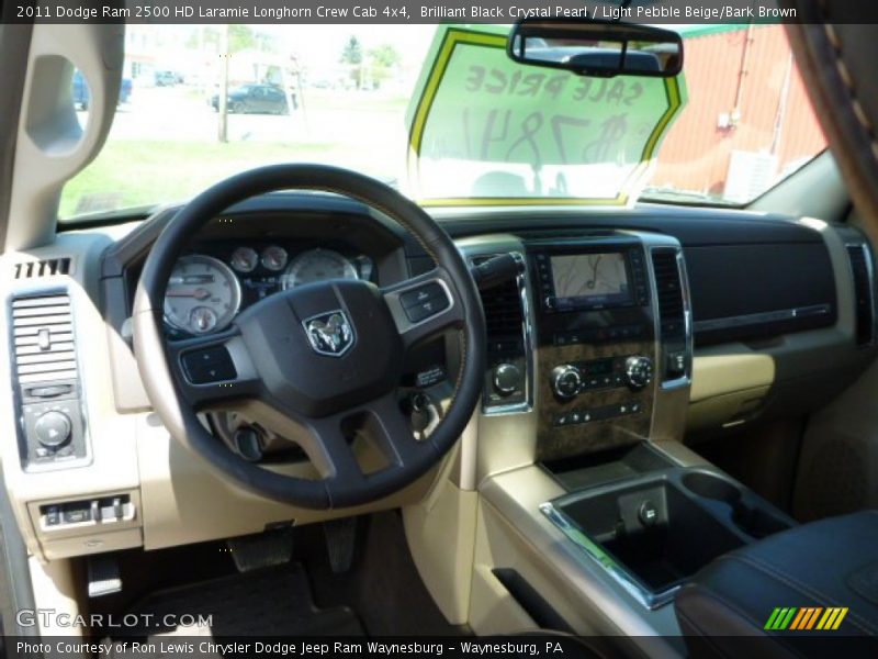 Brilliant Black Crystal Pearl / Light Pebble Beige/Bark Brown 2011 Dodge Ram 2500 HD Laramie Longhorn Crew Cab 4x4