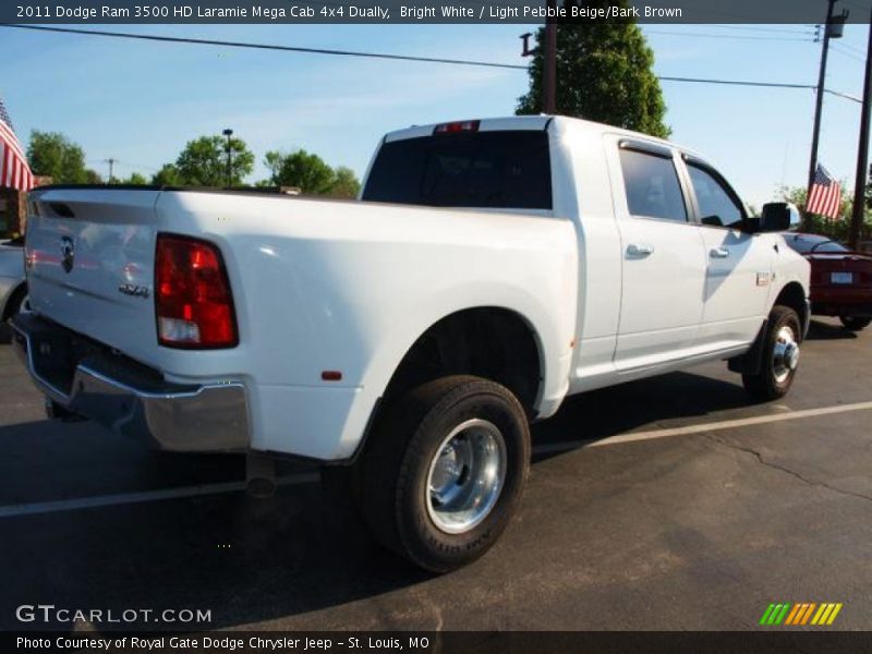Bright White / Light Pebble Beige/Bark Brown 2011 Dodge Ram 3500 HD Laramie Mega Cab 4x4 Dually