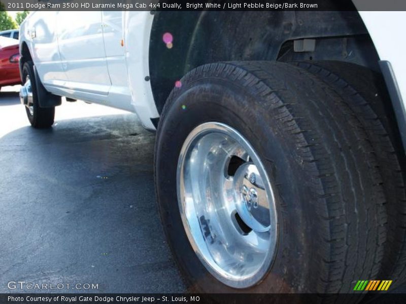 Bright White / Light Pebble Beige/Bark Brown 2011 Dodge Ram 3500 HD Laramie Mega Cab 4x4 Dually