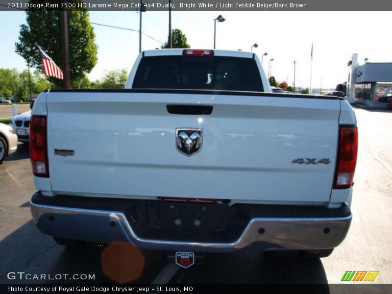 Bright White / Light Pebble Beige/Bark Brown 2011 Dodge Ram 3500 HD Laramie Mega Cab 4x4 Dually