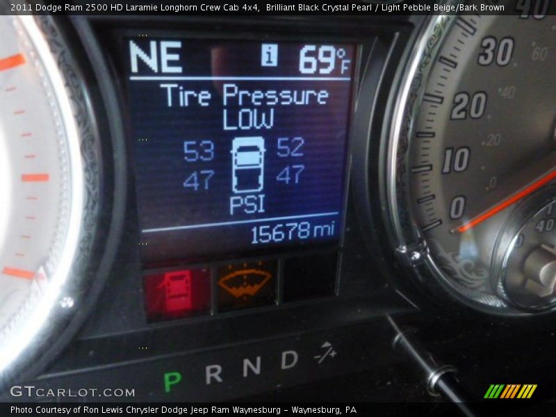 Brilliant Black Crystal Pearl / Light Pebble Beige/Bark Brown 2011 Dodge Ram 2500 HD Laramie Longhorn Crew Cab 4x4