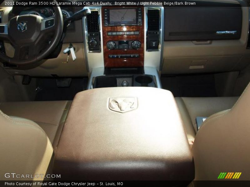Bright White / Light Pebble Beige/Bark Brown 2011 Dodge Ram 3500 HD Laramie Mega Cab 4x4 Dually