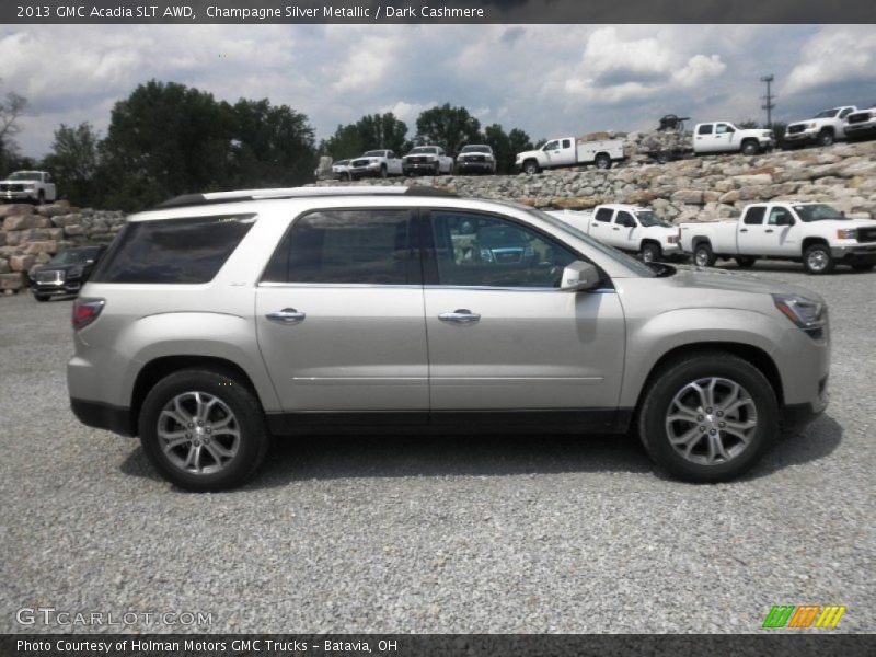 Champagne Silver Metallic / Dark Cashmere 2013 GMC Acadia SLT AWD