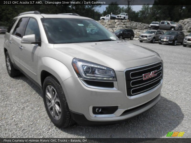 Champagne Silver Metallic / Dark Cashmere 2013 GMC Acadia SLT AWD