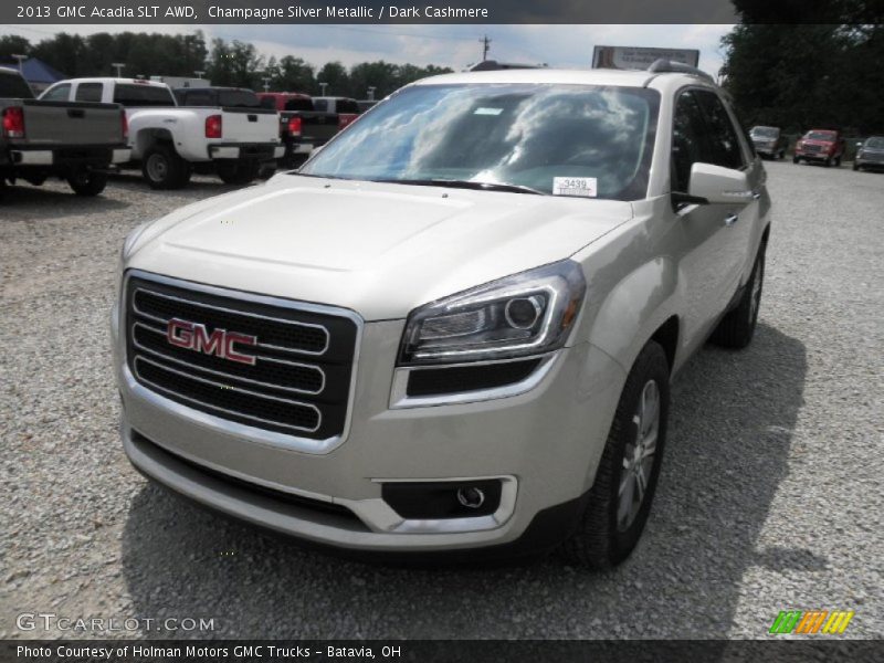 Champagne Silver Metallic / Dark Cashmere 2013 GMC Acadia SLT AWD