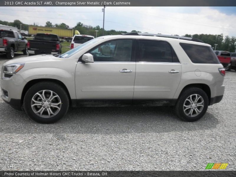 Champagne Silver Metallic / Dark Cashmere 2013 GMC Acadia SLT AWD