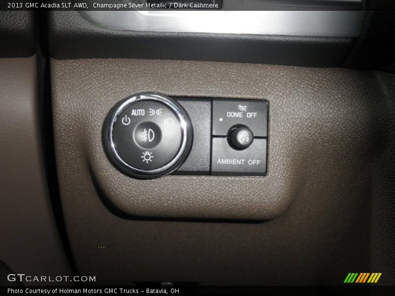 Champagne Silver Metallic / Dark Cashmere 2013 GMC Acadia SLT AWD