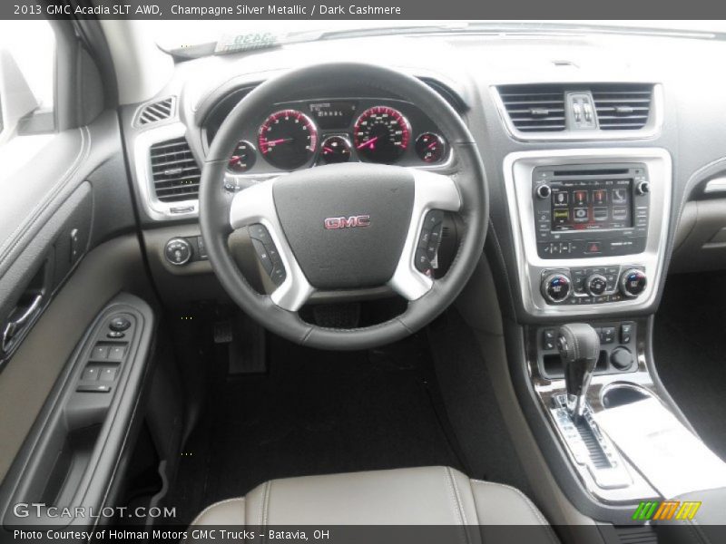 Champagne Silver Metallic / Dark Cashmere 2013 GMC Acadia SLT AWD