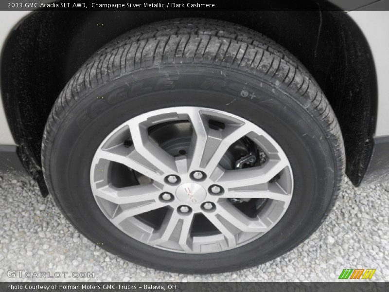 Champagne Silver Metallic / Dark Cashmere 2013 GMC Acadia SLT AWD