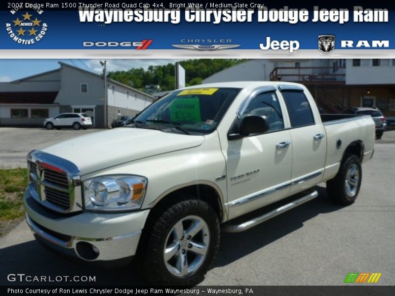 Bright White / Medium Slate Gray 2007 Dodge Ram 1500 Thunder Road Quad Cab 4x4