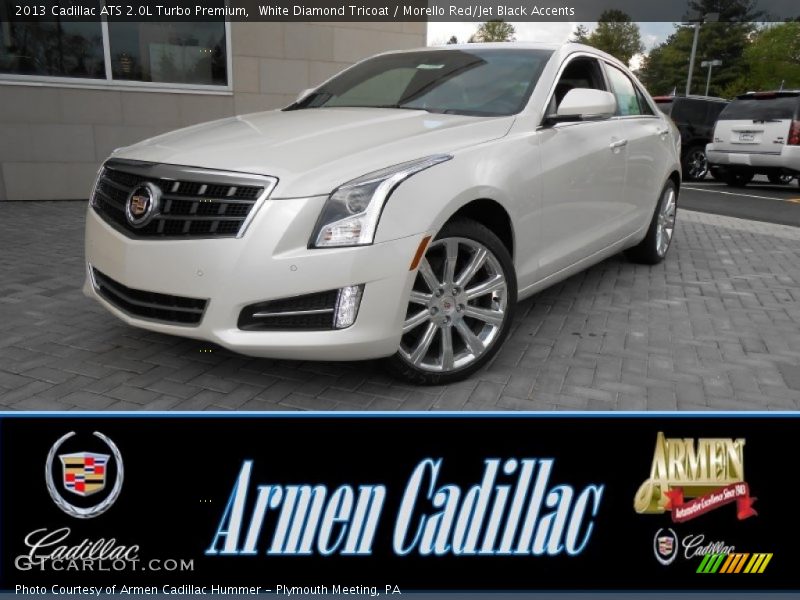 White Diamond Tricoat / Morello Red/Jet Black Accents 2013 Cadillac ATS 2.0L Turbo Premium