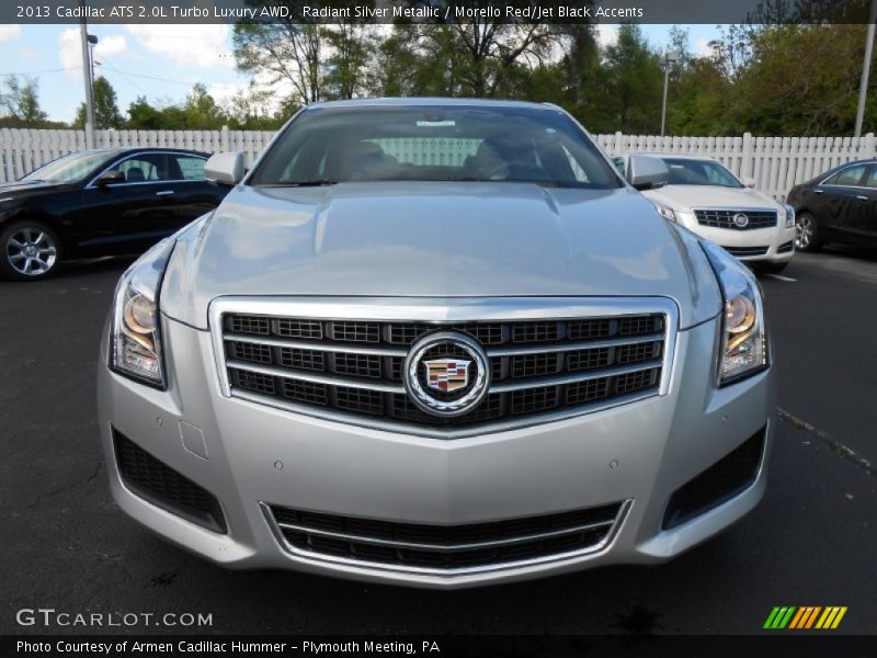 Radiant Silver Metallic / Morello Red/Jet Black Accents 2013 Cadillac ATS 2.0L Turbo Luxury AWD