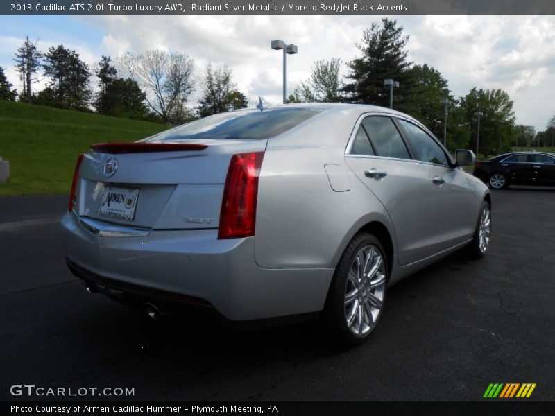 Radiant Silver Metallic / Morello Red/Jet Black Accents 2013 Cadillac ATS 2.0L Turbo Luxury AWD