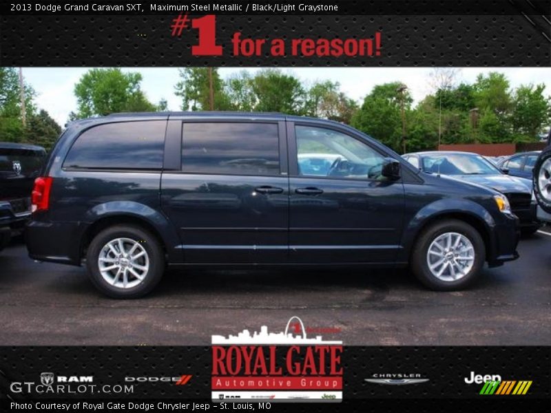 Maximum Steel Metallic / Black/Light Graystone 2013 Dodge Grand Caravan SXT