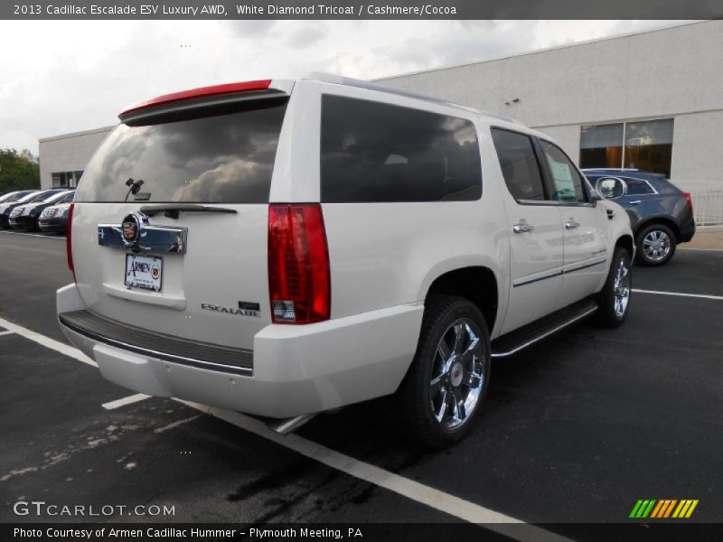 White Diamond Tricoat / Cashmere/Cocoa 2013 Cadillac Escalade ESV Luxury AWD