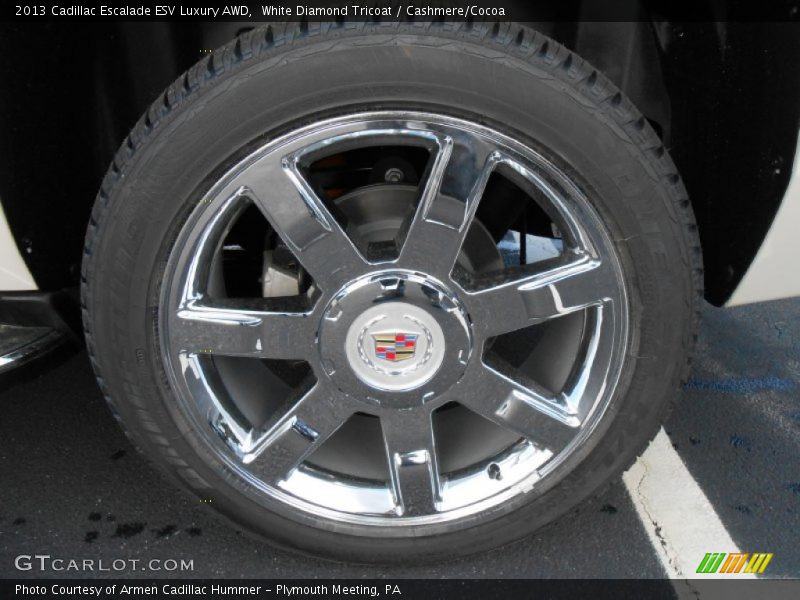 White Diamond Tricoat / Cashmere/Cocoa 2013 Cadillac Escalade ESV Luxury AWD
