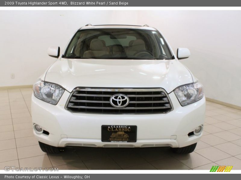 Blizzard White Pearl / Sand Beige 2009 Toyota Highlander Sport 4WD