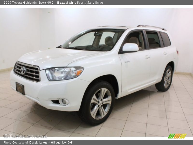 Blizzard White Pearl / Sand Beige 2009 Toyota Highlander Sport 4WD