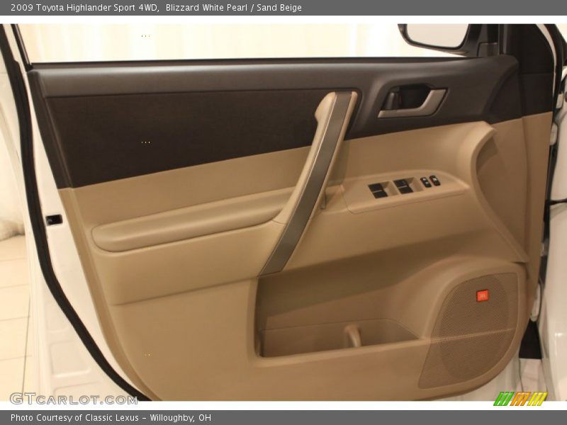 Blizzard White Pearl / Sand Beige 2009 Toyota Highlander Sport 4WD