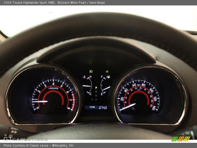 Blizzard White Pearl / Sand Beige 2009 Toyota Highlander Sport 4WD