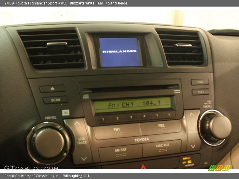 Blizzard White Pearl / Sand Beige 2009 Toyota Highlander Sport 4WD