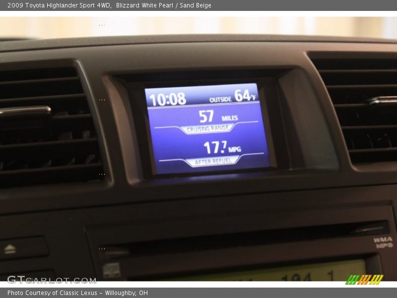 Blizzard White Pearl / Sand Beige 2009 Toyota Highlander Sport 4WD