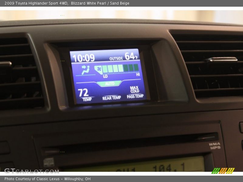 Blizzard White Pearl / Sand Beige 2009 Toyota Highlander Sport 4WD