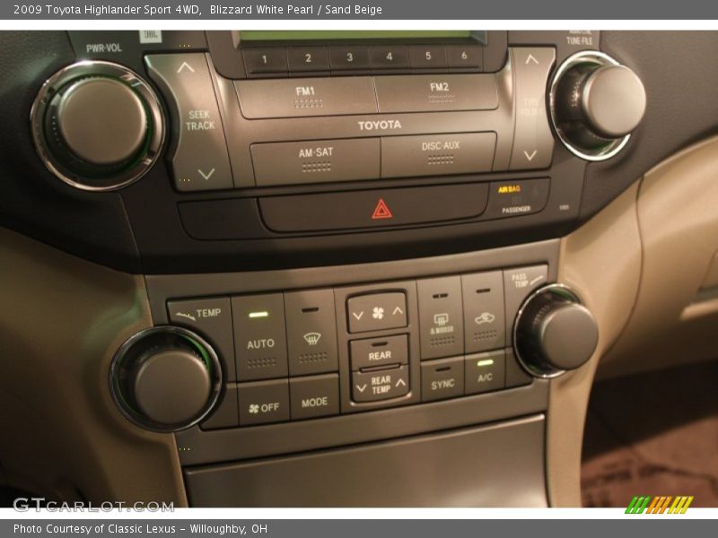 Blizzard White Pearl / Sand Beige 2009 Toyota Highlander Sport 4WD