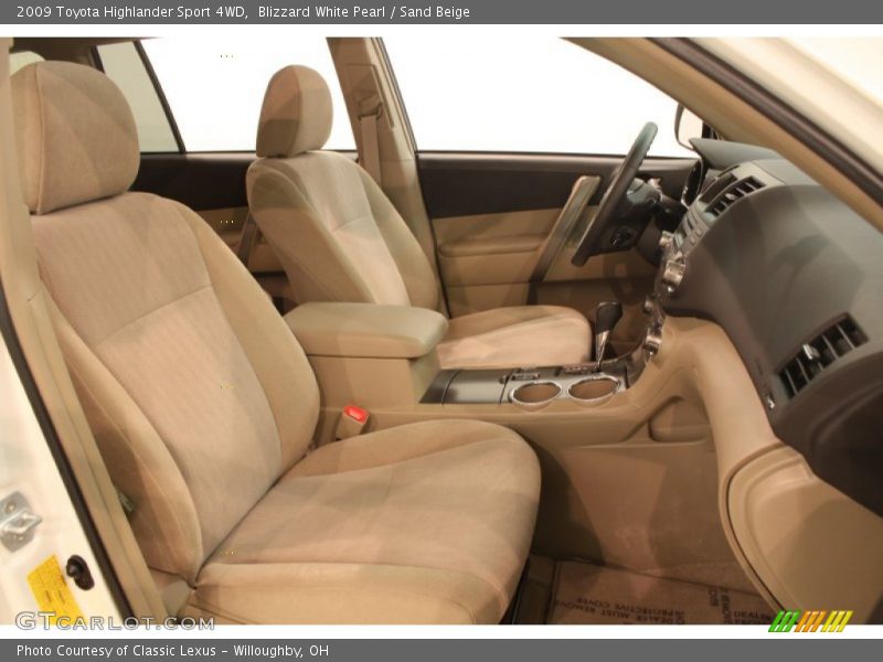 Blizzard White Pearl / Sand Beige 2009 Toyota Highlander Sport 4WD