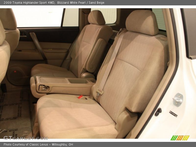 Blizzard White Pearl / Sand Beige 2009 Toyota Highlander Sport 4WD