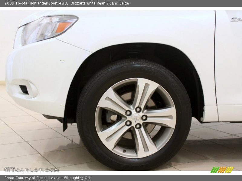 Blizzard White Pearl / Sand Beige 2009 Toyota Highlander Sport 4WD