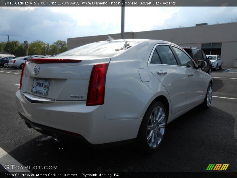 White Diamond Tricoat / Morello Red/Jet Black Accents 2013 Cadillac ATS 2.0L Turbo Luxury AWD